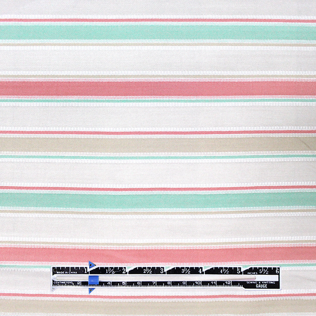 French novelty stripe shirting - salmon/mint/frappe 1 yard