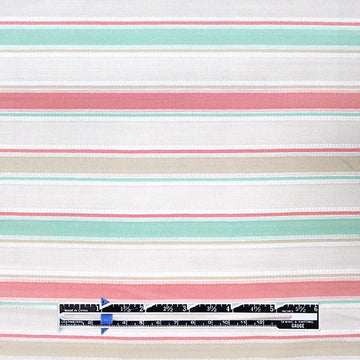 French novelty stripe shirting - salmon/mint/frappe 1.25 yd