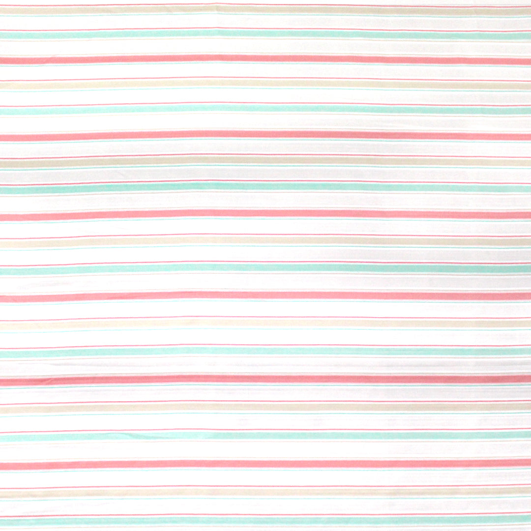 French novelty stripe shirting - salmon/mint/frappe 1.25 yd