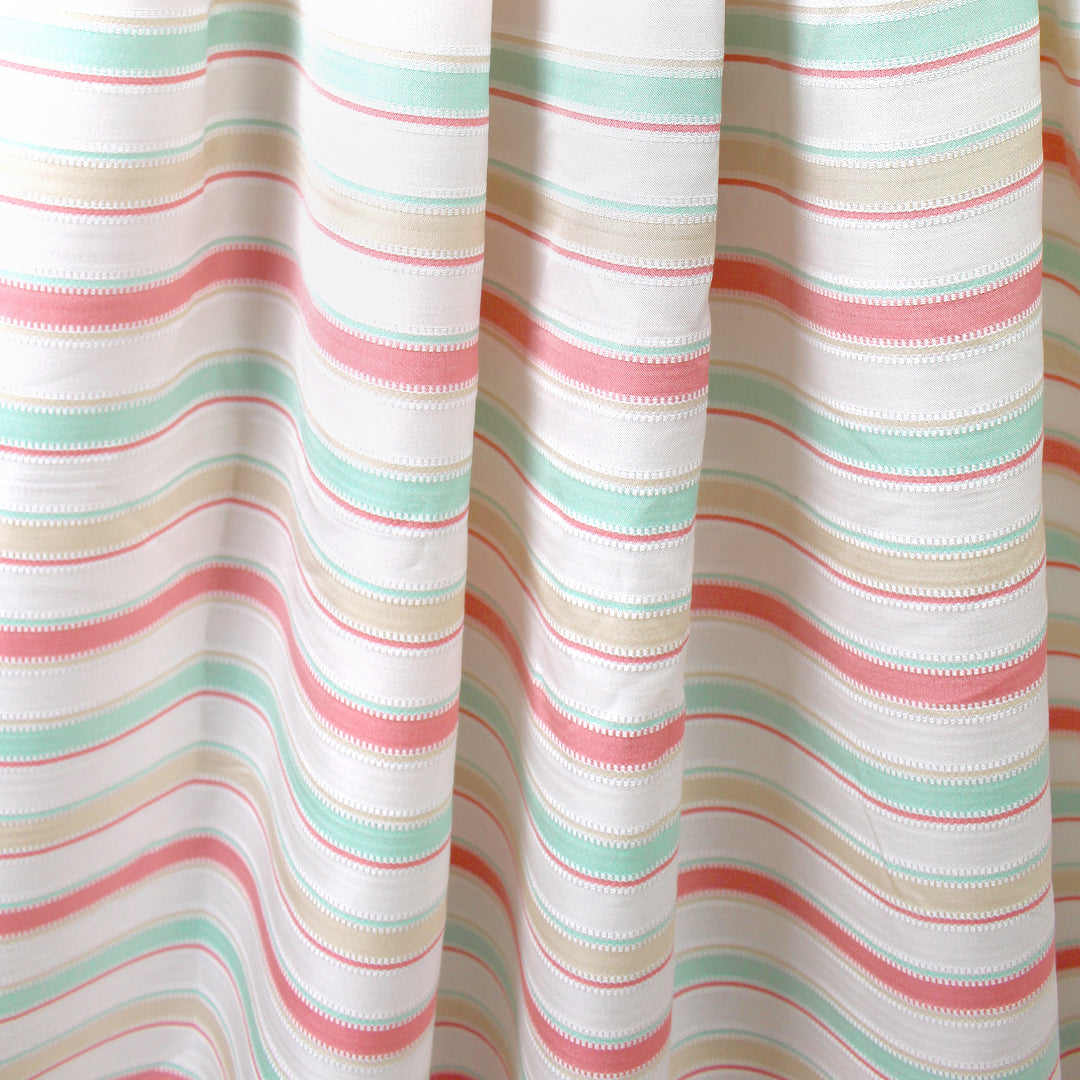 French novelty stripe shirting - salmon/mint/frappe .75 yds