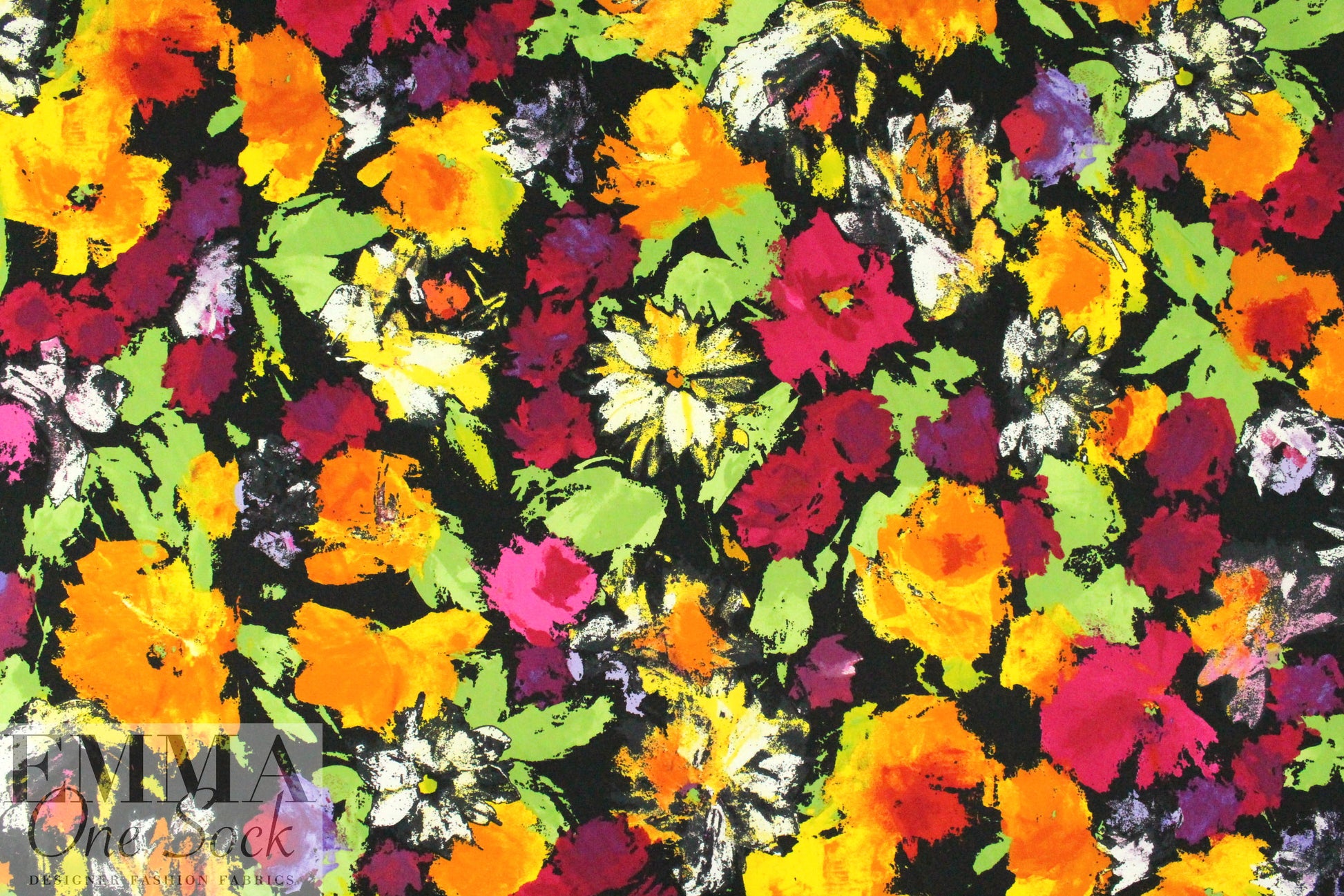 Italian painterly floral cotton shirting .75 yds