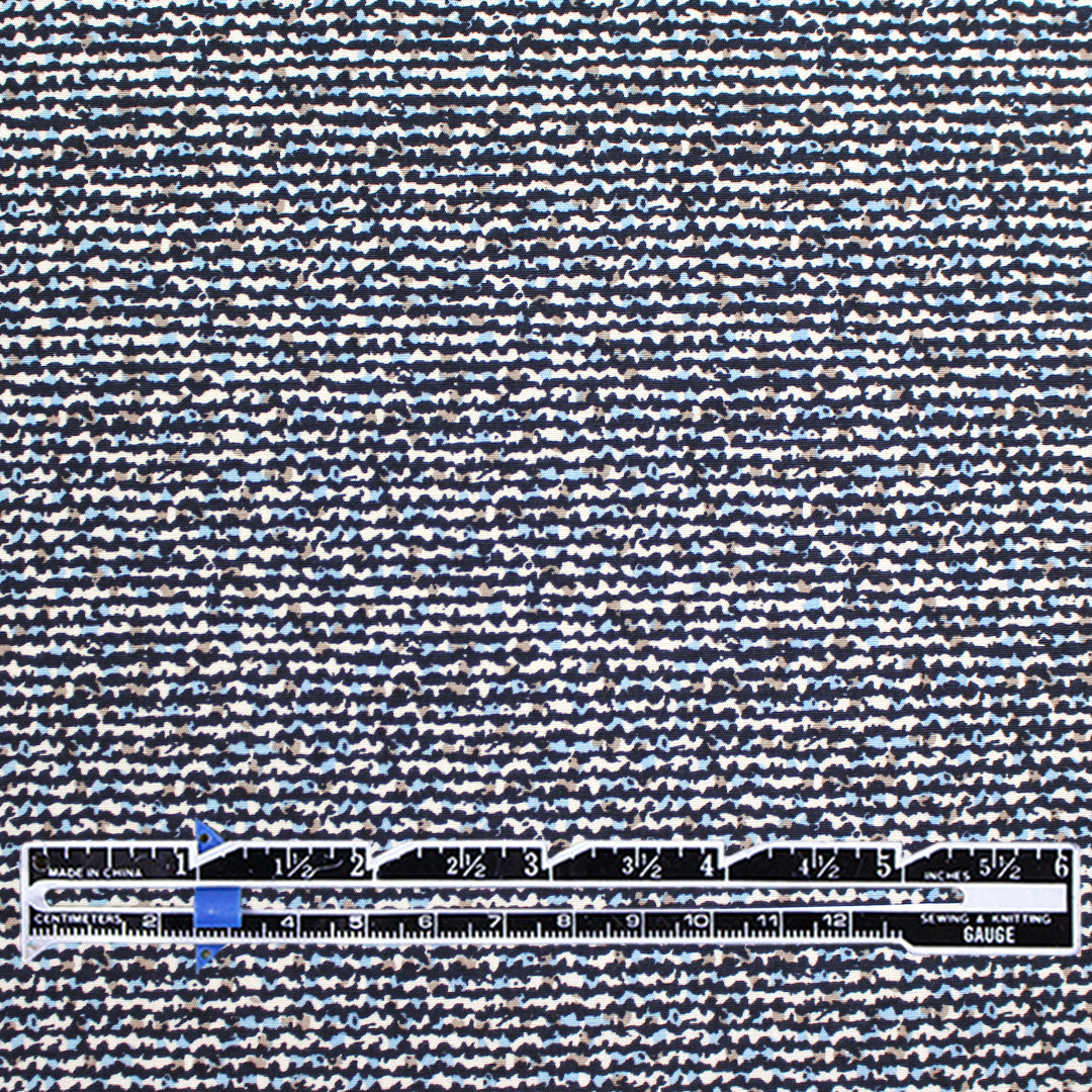 French 'jazzy jot' printed cotton shirting 1.125 yds