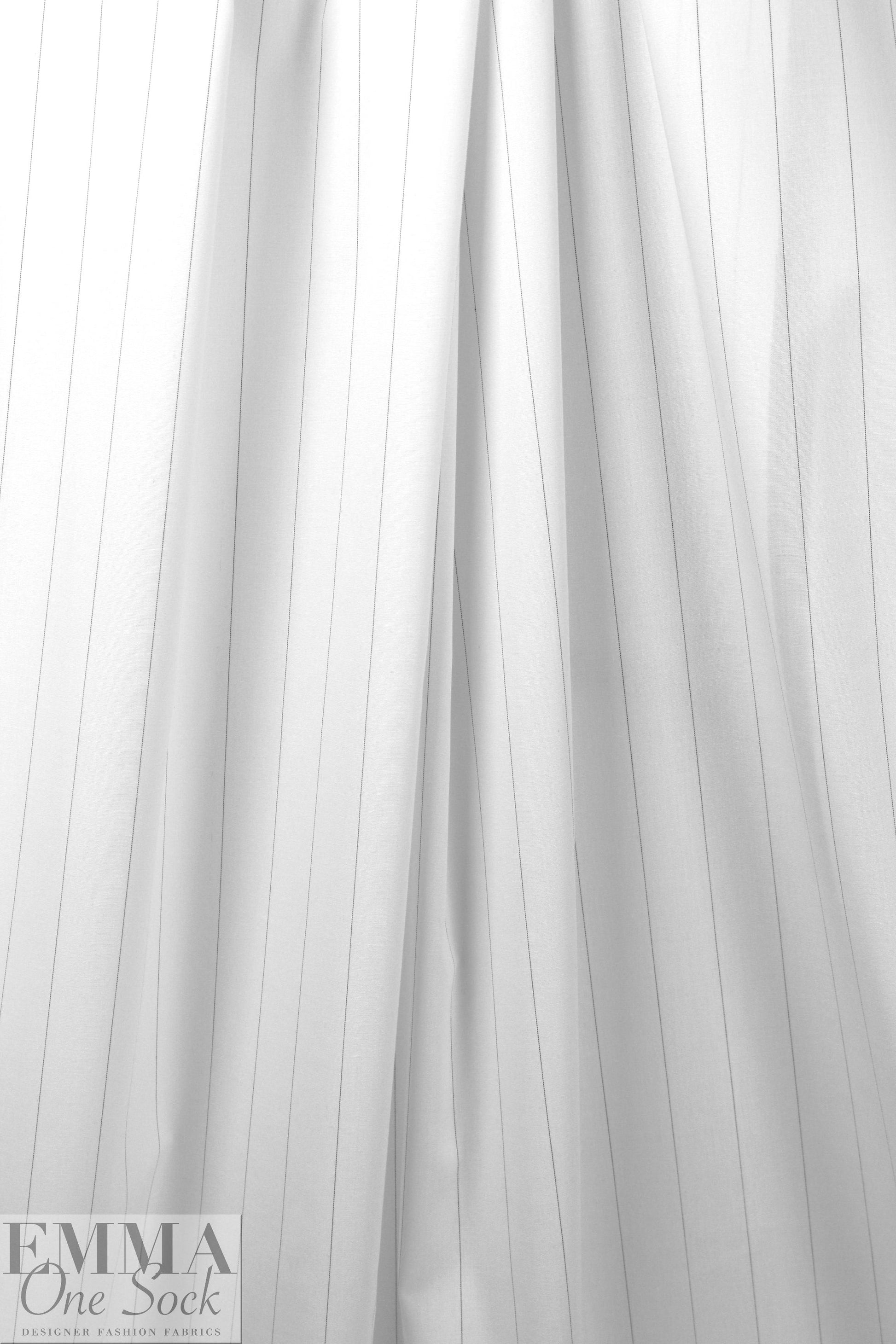 Italian hairline stripe cotton stretch shirting 2.625 yd