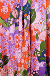 Italian Pucci-esque floral organic cotton stretch woven .75 yds