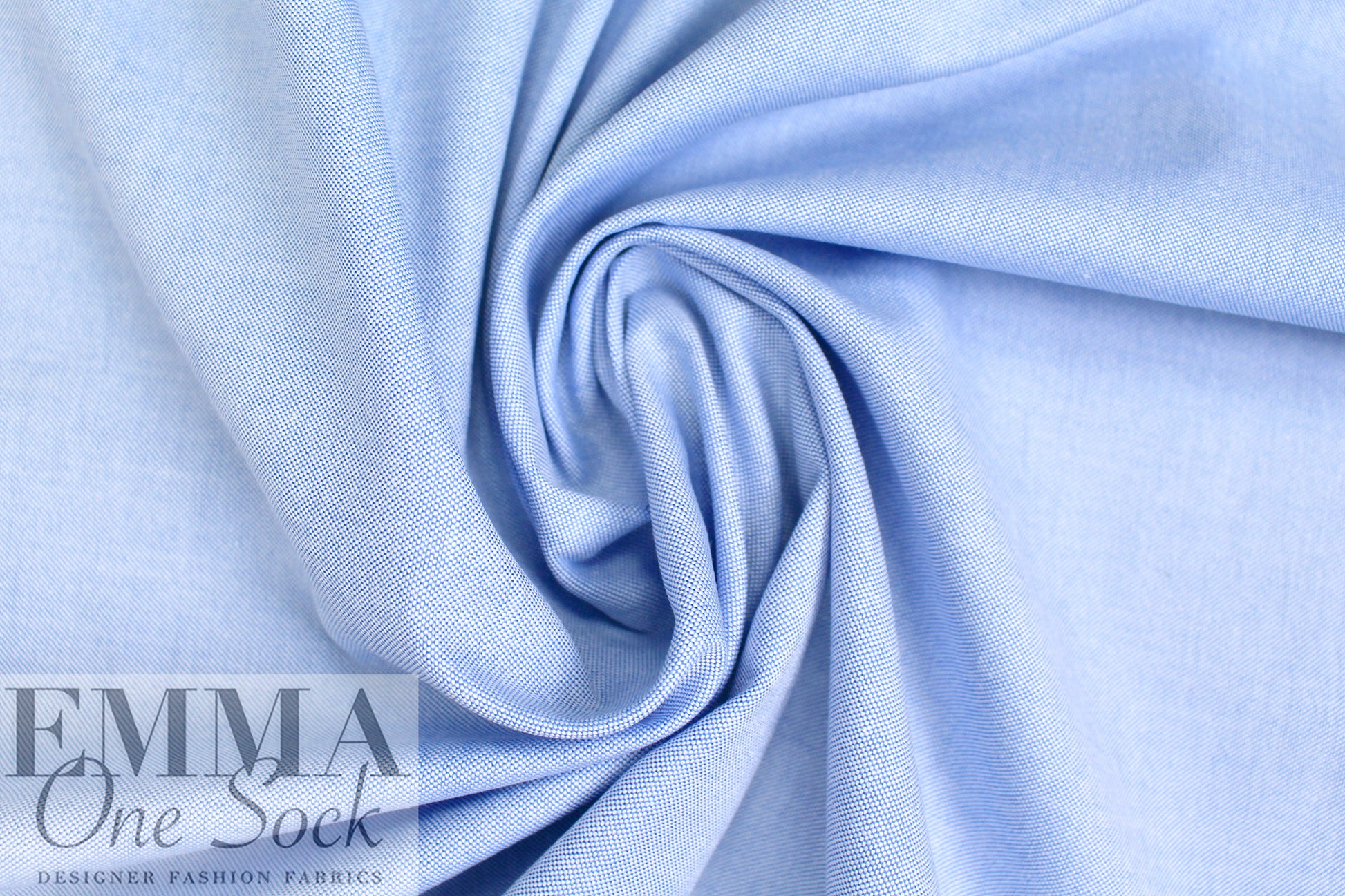 oxford cloth cotton shirting - blue/white .875 yds