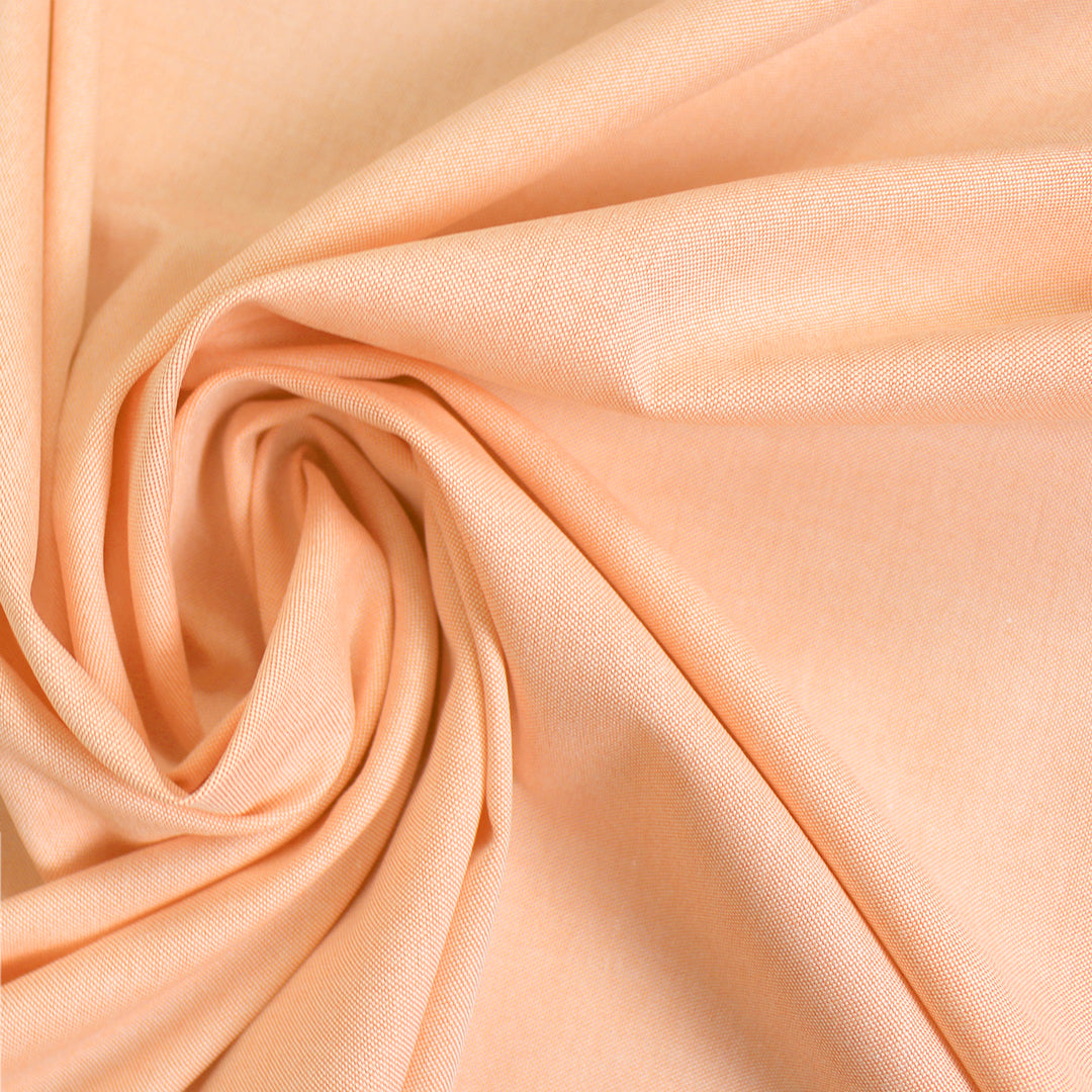 oxford cloth cotton shirting - clementine/white 1.75 yd