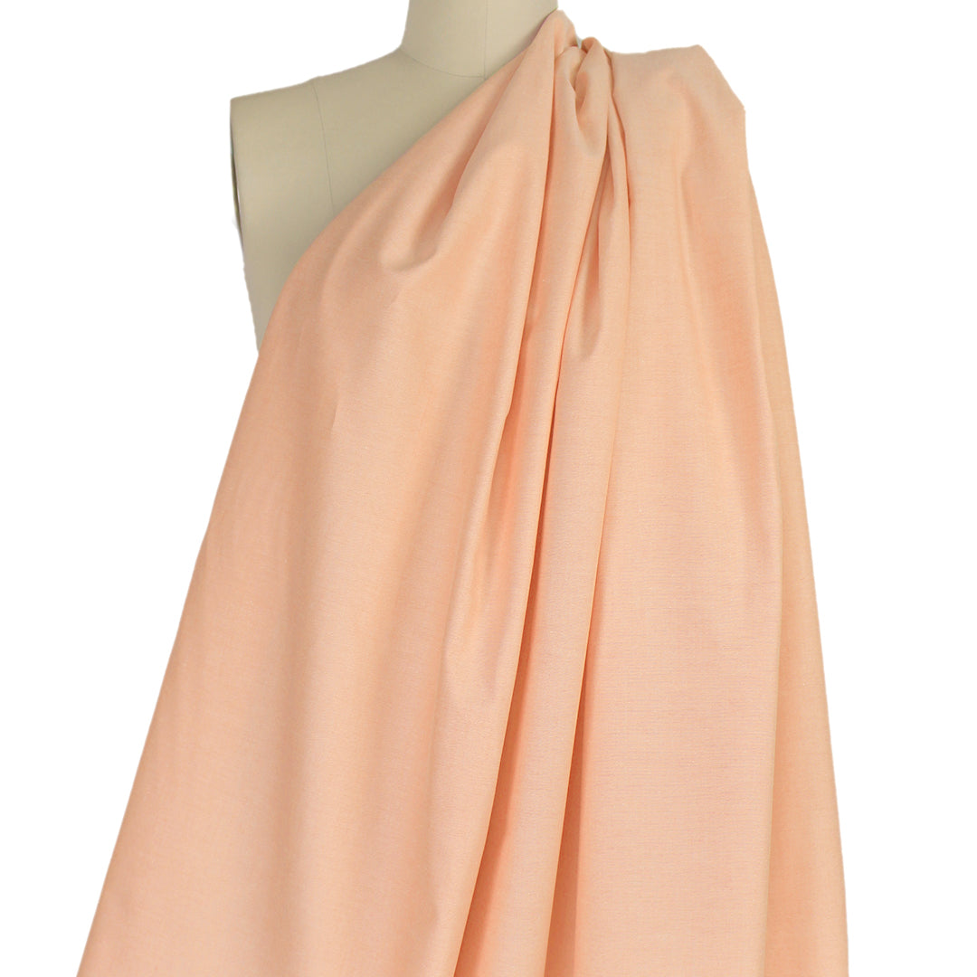 oxford cloth cotton shirting - clementine/white 1.75 yd