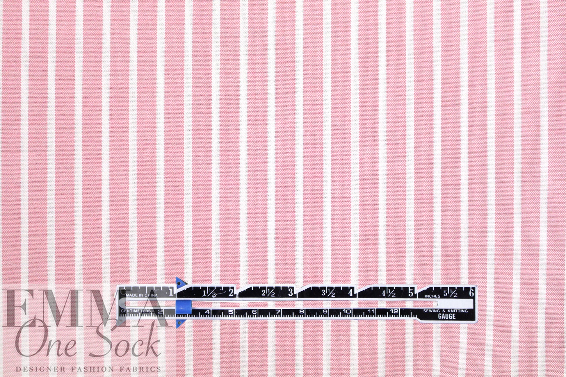 oxford cloth cotton - pink/white stripe 2 yd