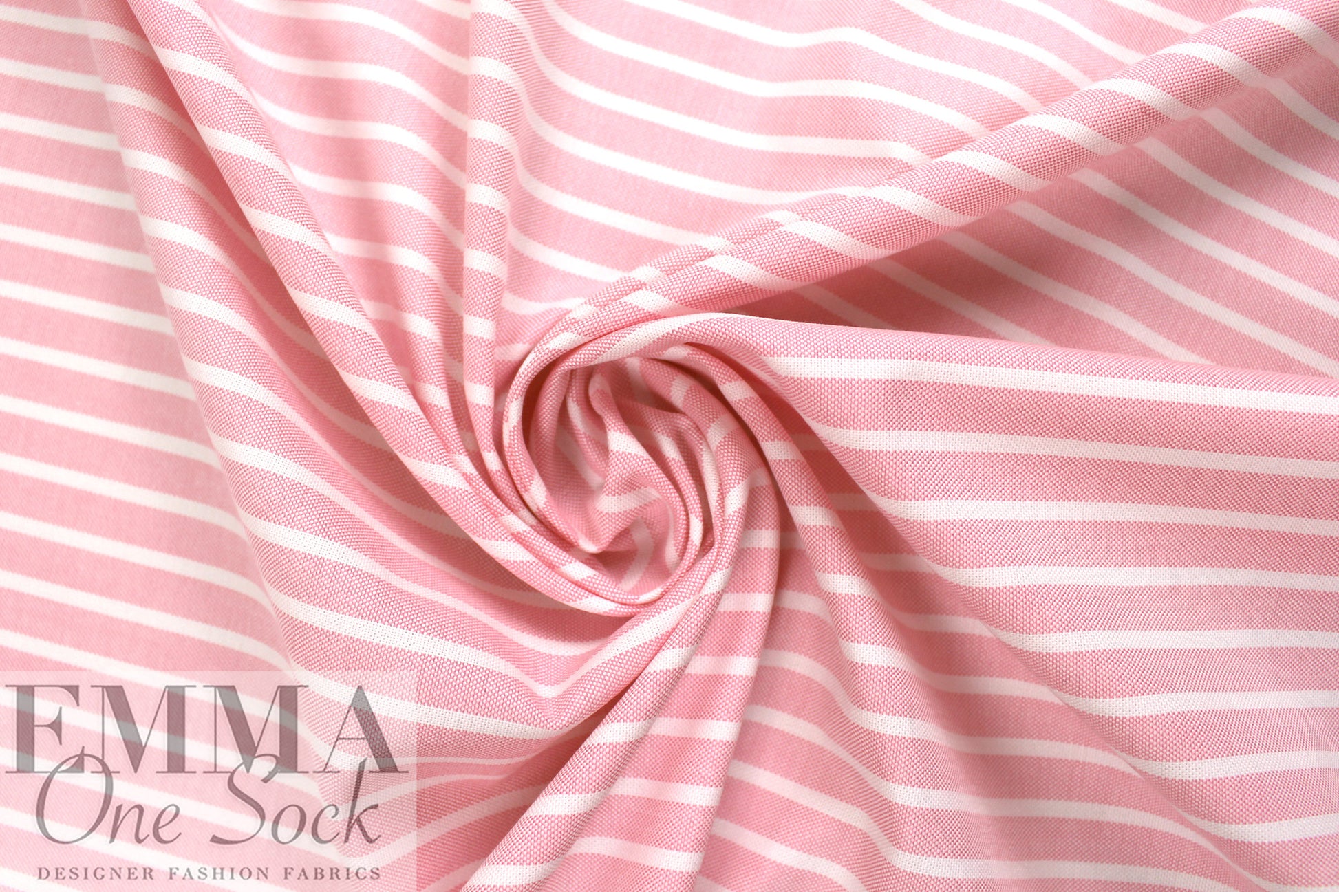 oxford cloth cotton - pink/white stripe 2 yd