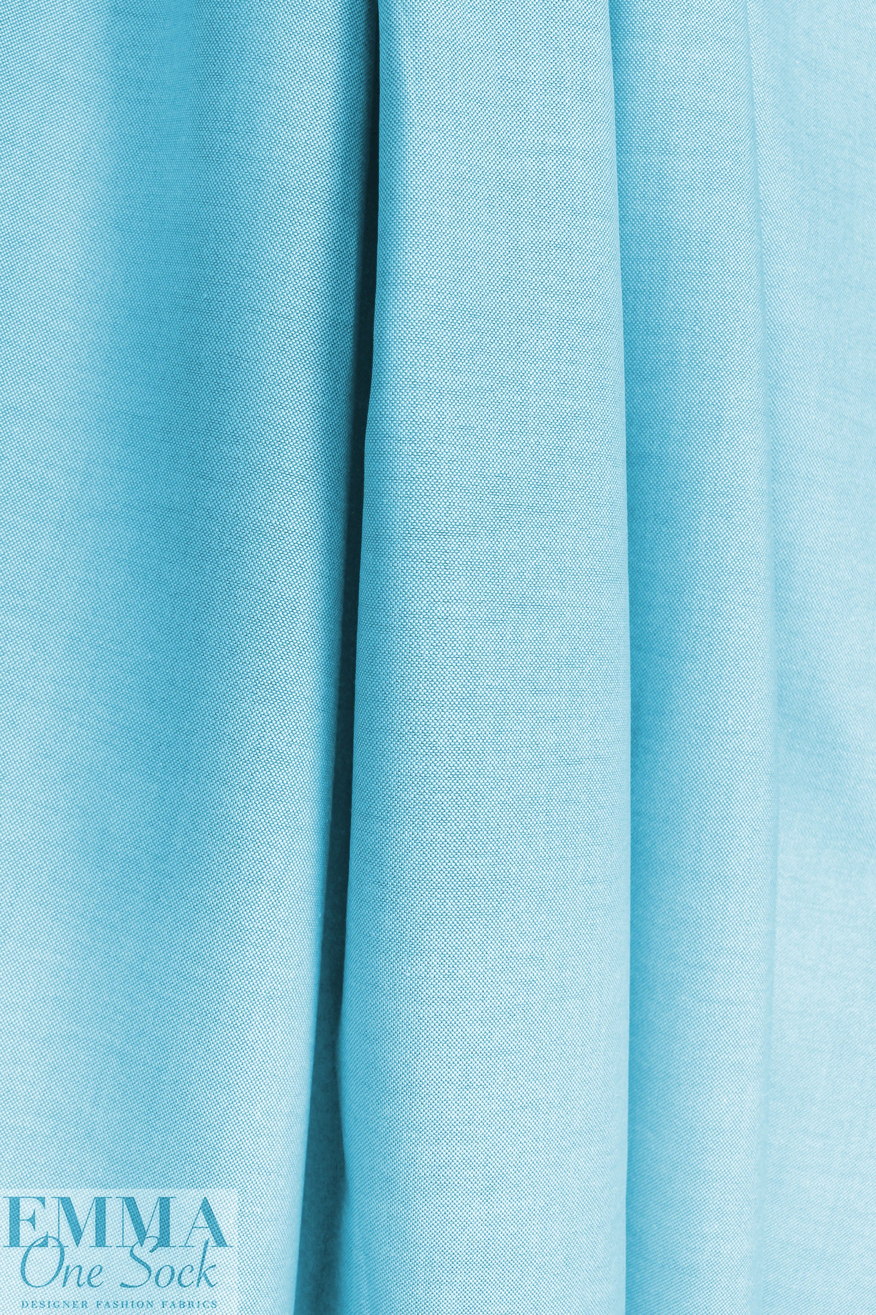 oxford cloth cotton shirting - carribean/white 2 yd