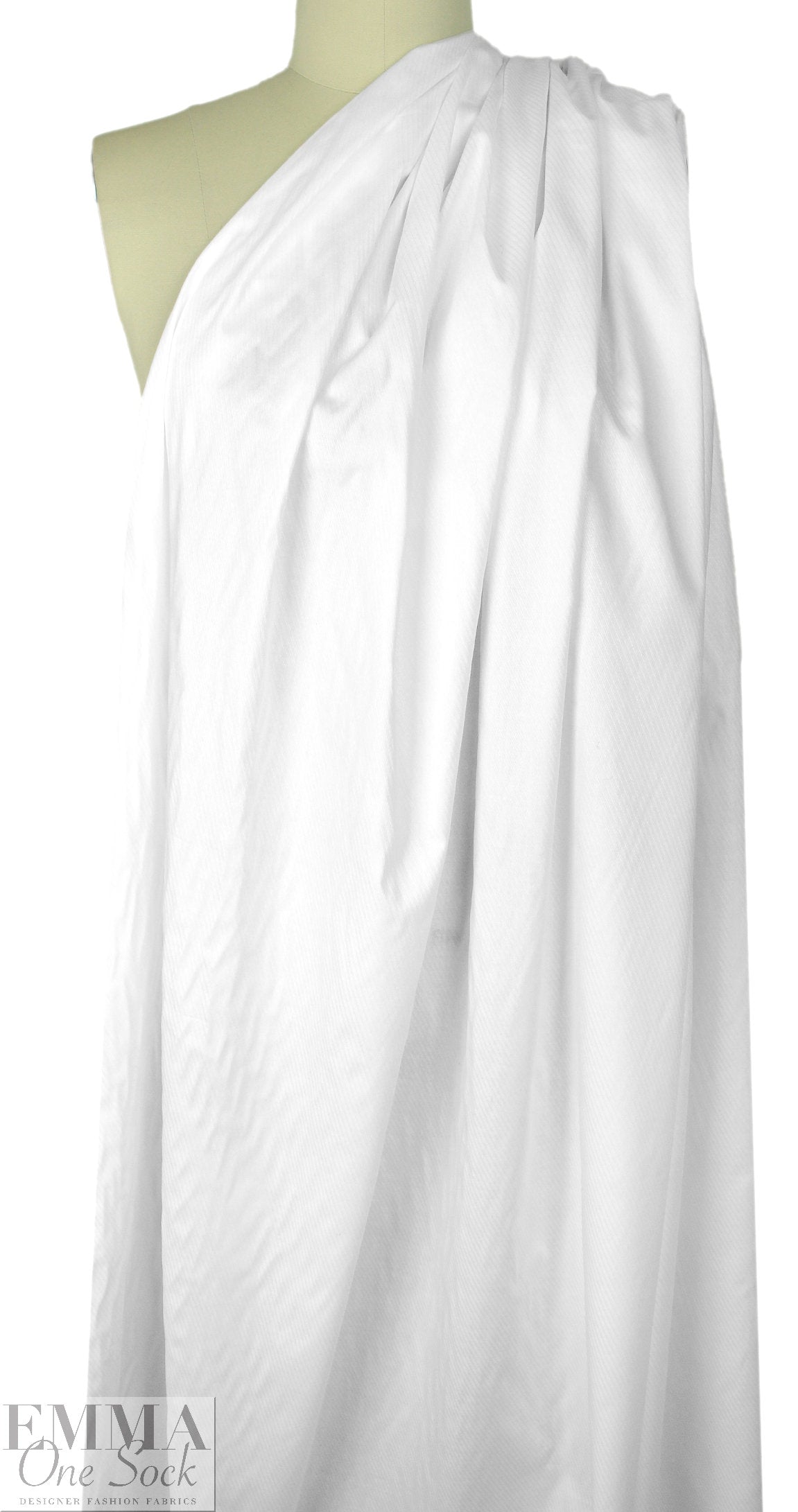 Italian damask diagonal stripe cotton shirting - white 2 yd