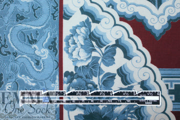 Rache1 Comey 'decoflora blue/henna' cotton shirting 1.875 yd