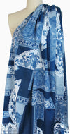 Rache1 Comey 'decoflora blue' cotton shirting 1.75 yds