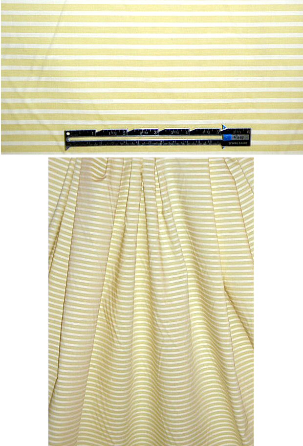 Italian cotton textured stripe stretch shirting - lemon 1.125 yds