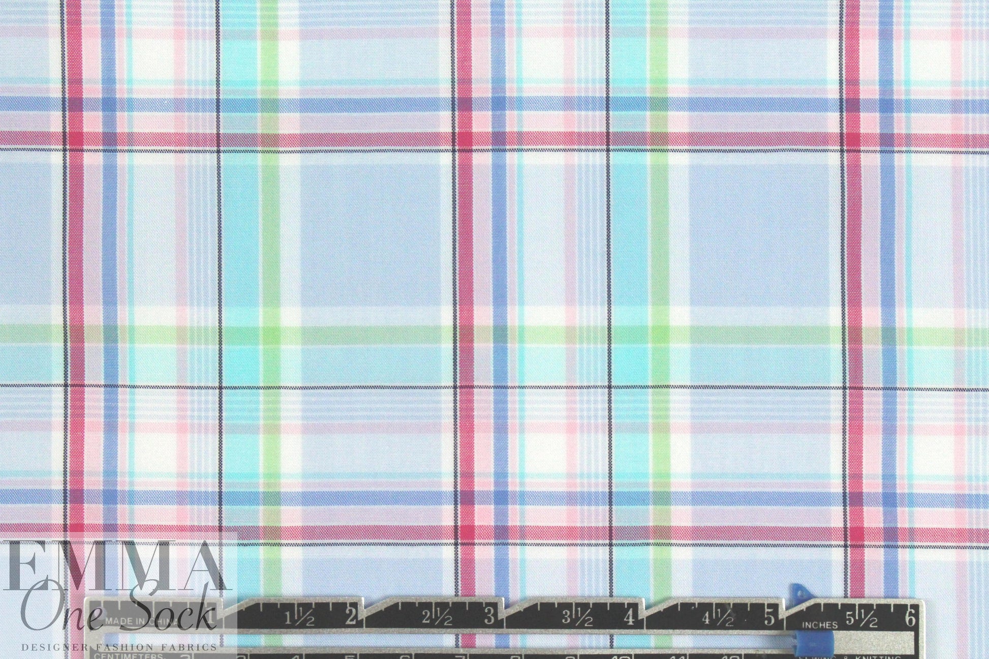 French yarn-dyed plaid cotton shirting - peri blue
