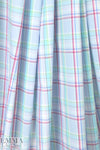 French yarn-dyed plaid cotton shirting - peri blue