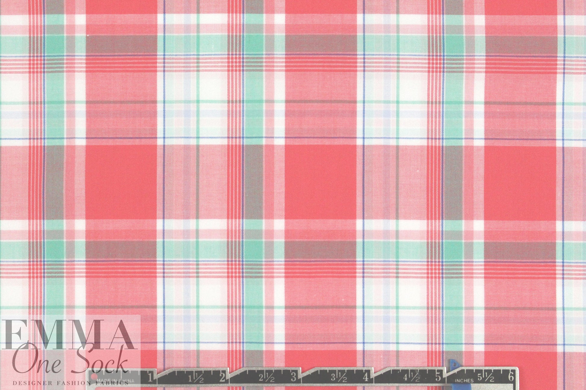 French yarn-dyed plaid cotton shirting - watermelon