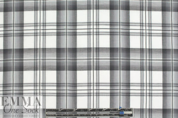 French yarn-dyed plaid cotton shirting - gray 1.75 yd