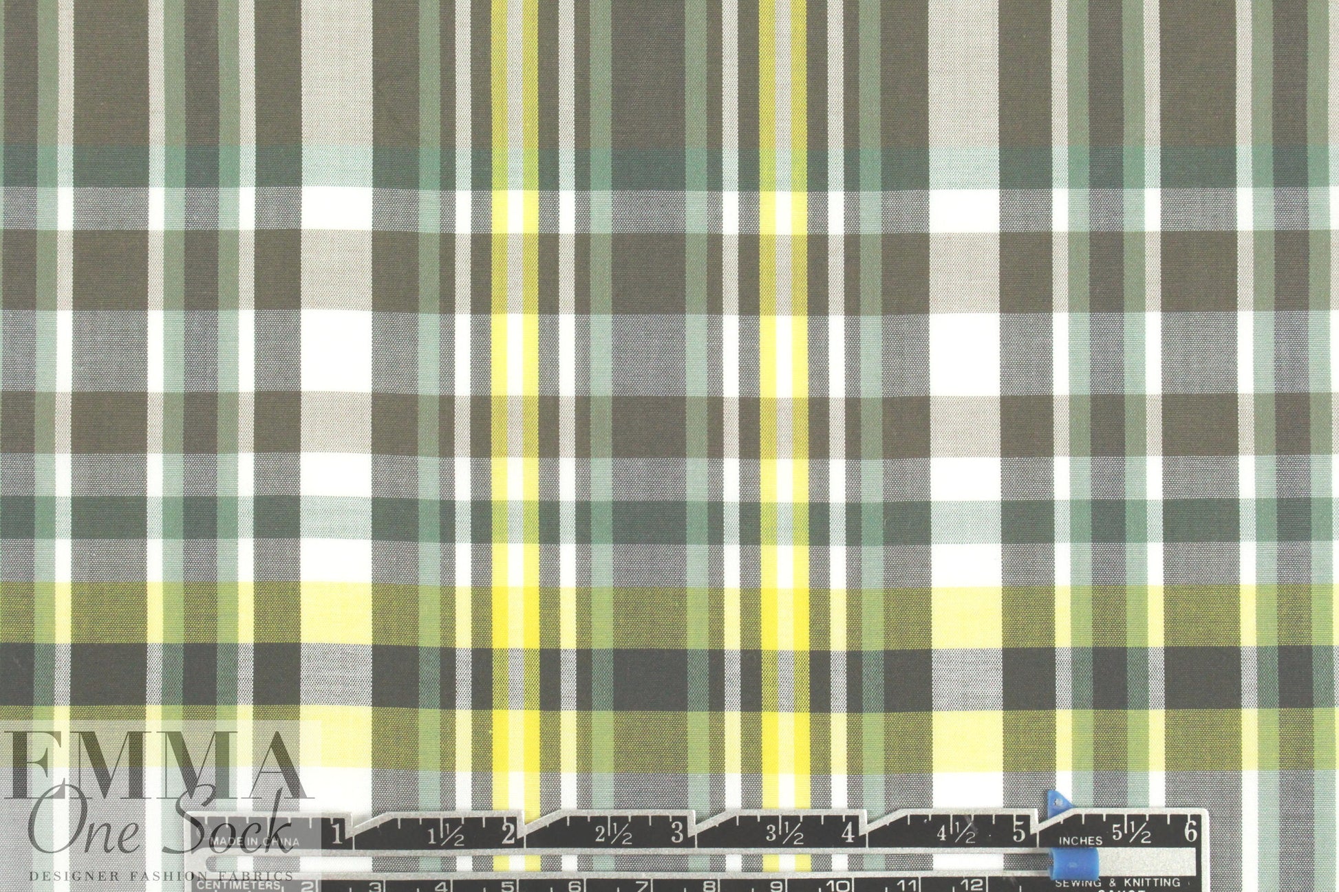 French yarn-dyed plaid cotton shirting - thyme 2 yd
