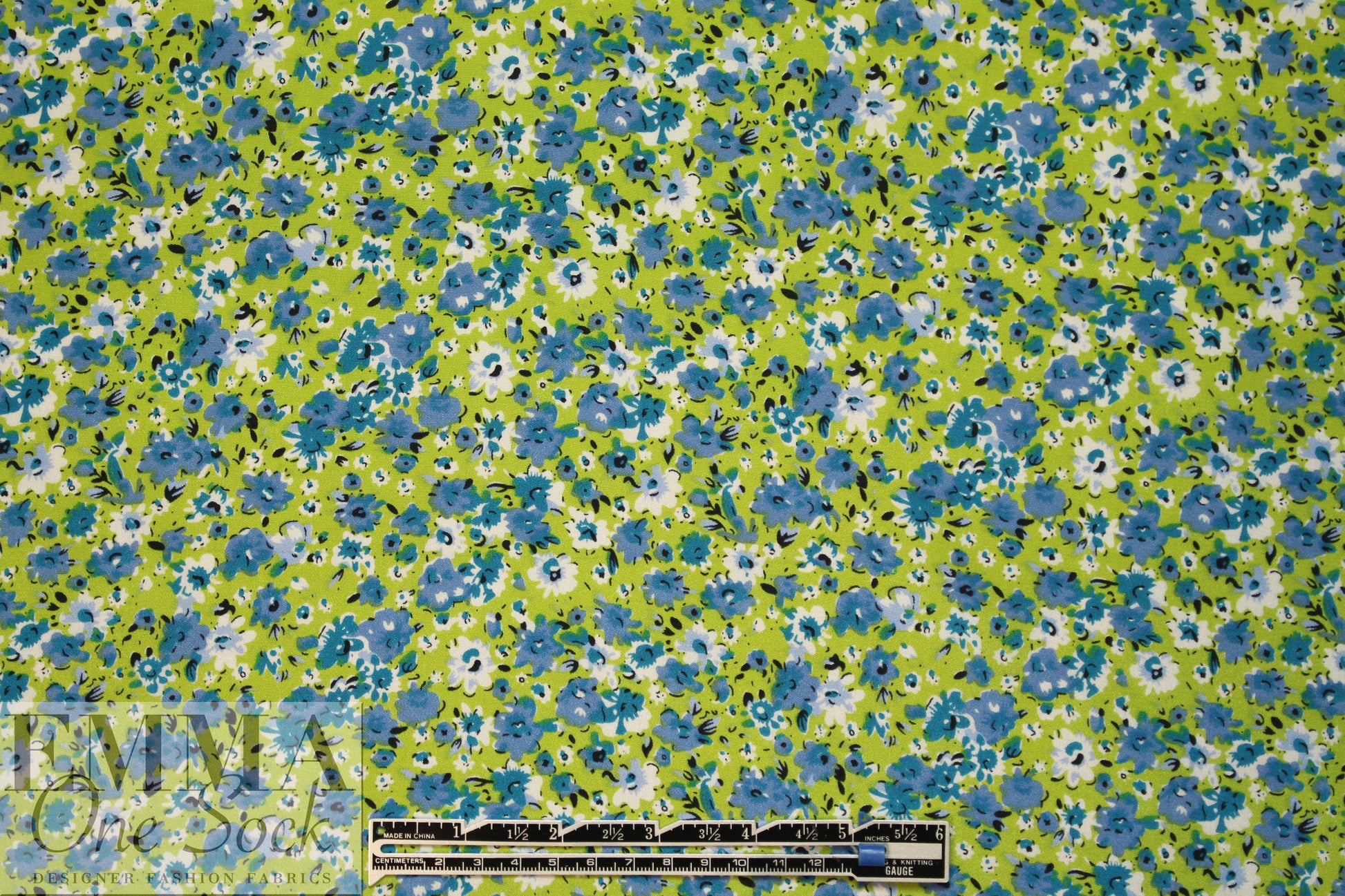 NY designer 'little blues' silk crepe de chine