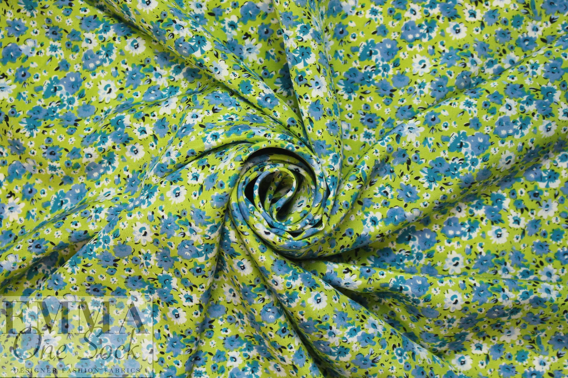 NY designer 'little blues' silk crepe de chine