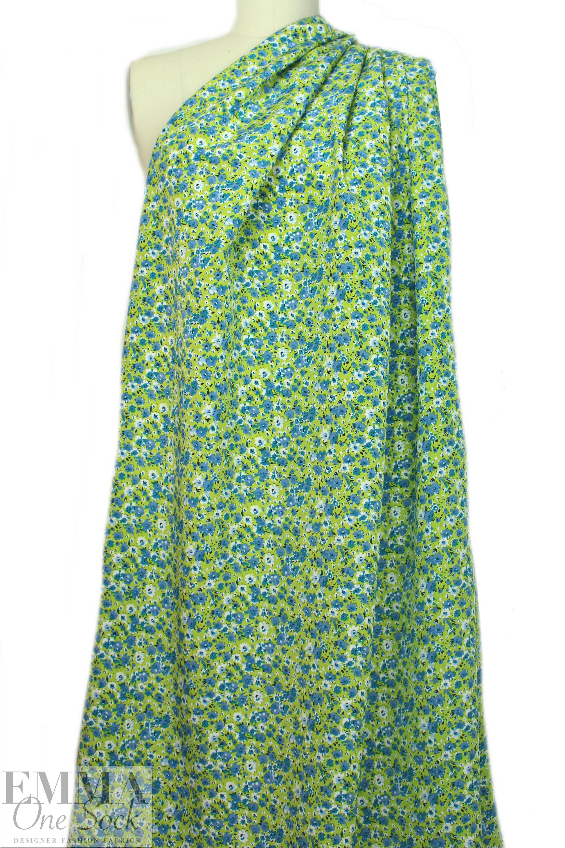 NY designer 'little blues' silk crepe de chine