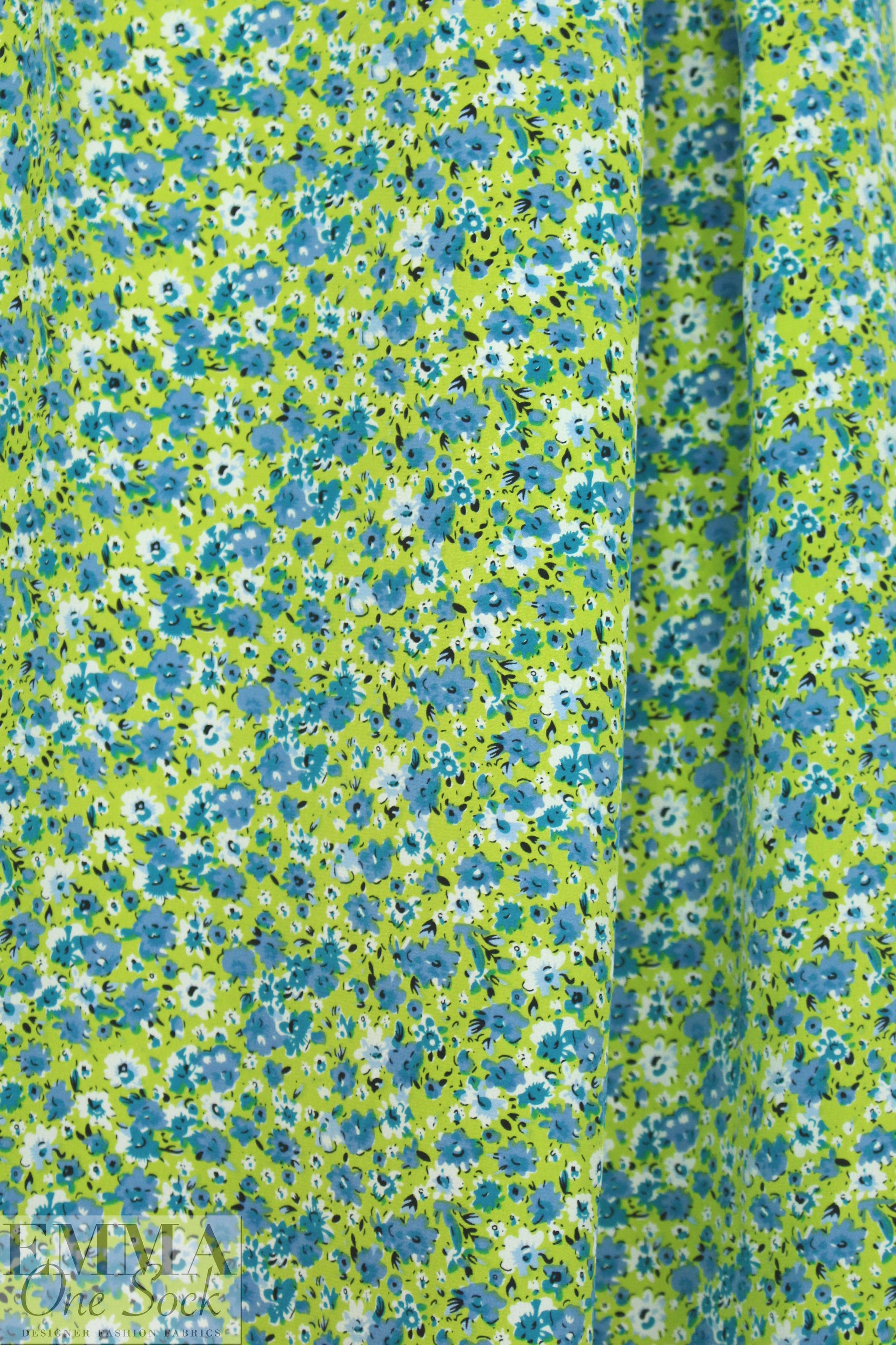 NY designer 'little blues' silk crepe de chine