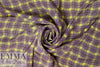 NY designer mulberry/lemon wavy plaid silk CDC 1.75 yds