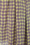 NY designer mulberry/lemon wavy plaid silk CDC 1.75 yds