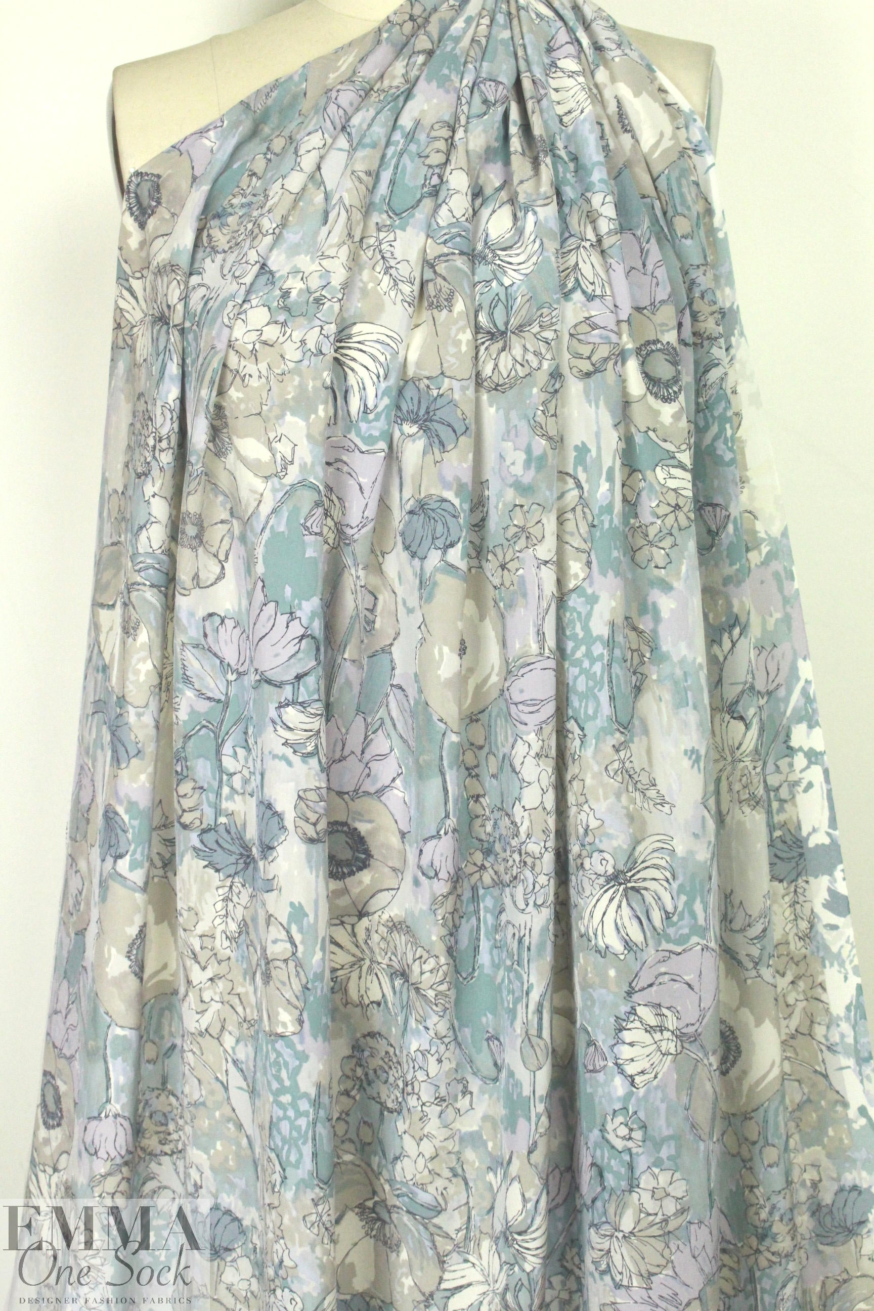 Rebecca Tayl0r 'pen and ink' stretch silk blouseweight