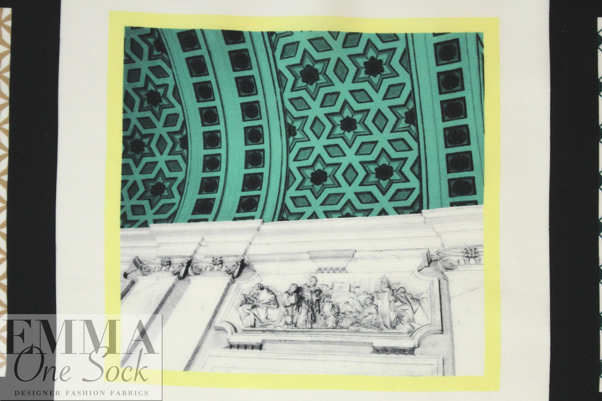 Italian silk 2-ply crepe panel - impression conversationnelle