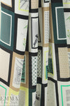 Italian silk 2-ply crepe panel - impression conversationnelle