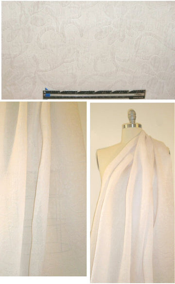 Italian off white floral motif silk cloque' .8 yds