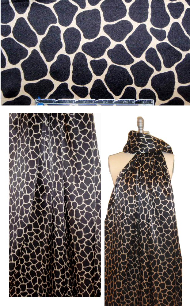 Italian stylized animal print silk charmeuse
