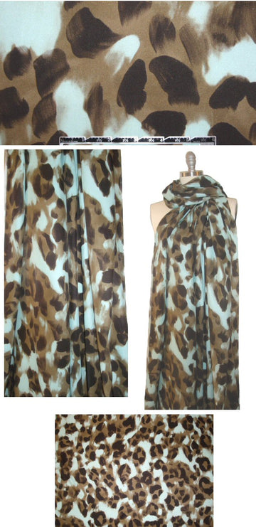 Italian silk charmeuse - harbor mist/olive brown