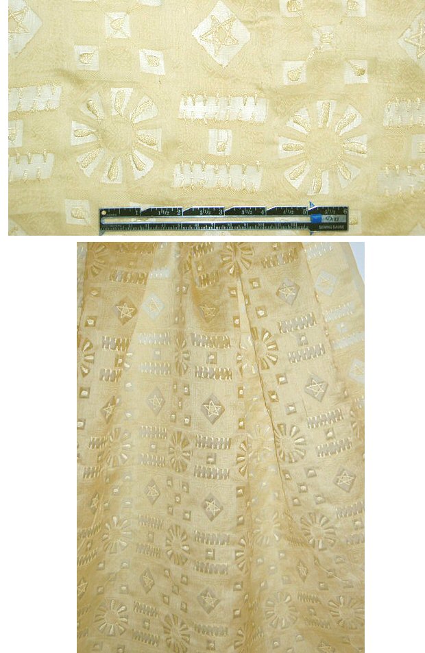 fanciful design embroidered silk - banana