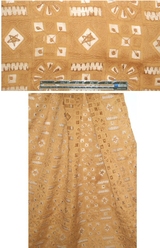 fanciful design embroidered silk - coppertone
