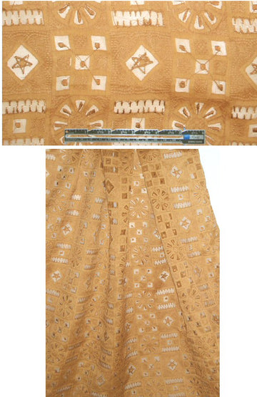 fanciful design embroidered silk - coppertone
