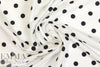 Italian black on ivory dot silk satin .75 yds