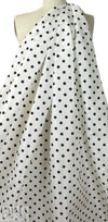 Italian black on ivory dot silk satin .5 yds
