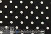 Italian ivory on black dot silk satin