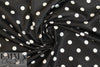 Italian ivory on black dot silk satin .75 yds