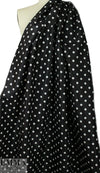 Italian ivory on black dot silk satin