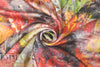Italian abstracted painterly floral satin face silk chiffon