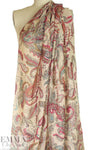 Etr0 Italian stylized paisley print silk voile 1.875 yds