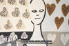 Italian panel silk twill woven - 'L'amour' 1 yard