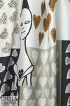 Italian panel silk twill woven - 'L'amour' 1 Panel