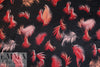 Italian feathery print silk satin face chiffon