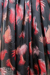 Italian feathery print silk satin face chiffon