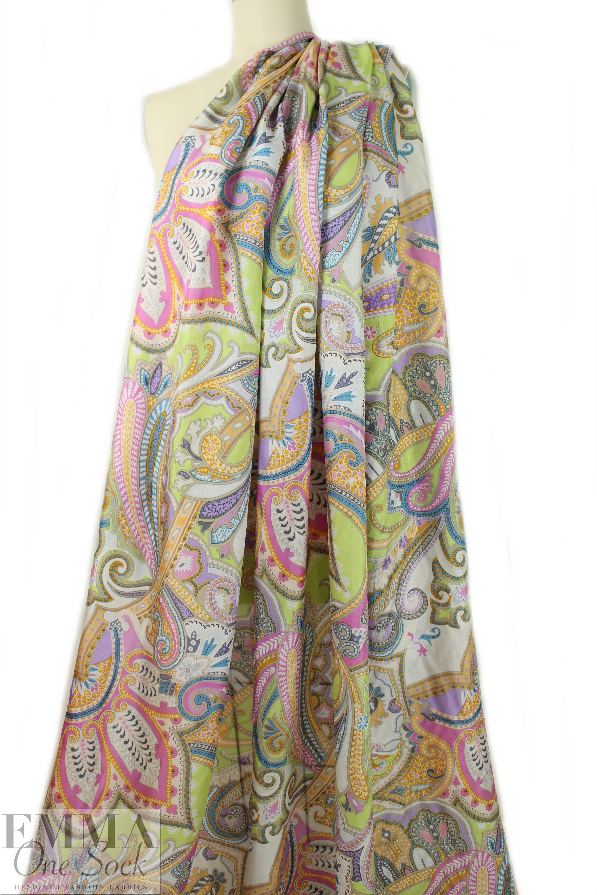 Italian decorative paisley silk voile 1.125 yds